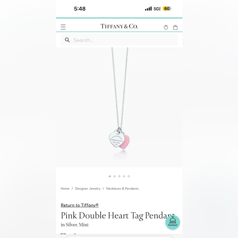Tiffany & Co Pink Double Heart Tag Pendant 💓